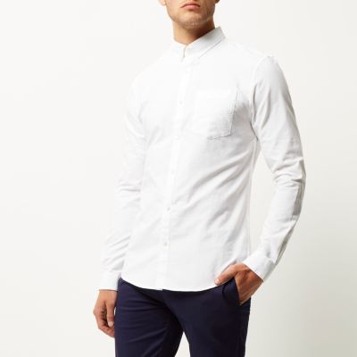 White slim fit Oxford shirt
